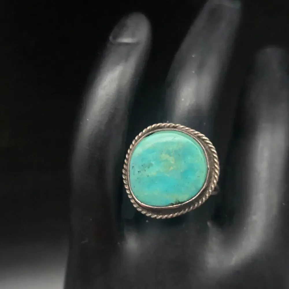 Native Sterling Silver Turquoise Ring Size 5
